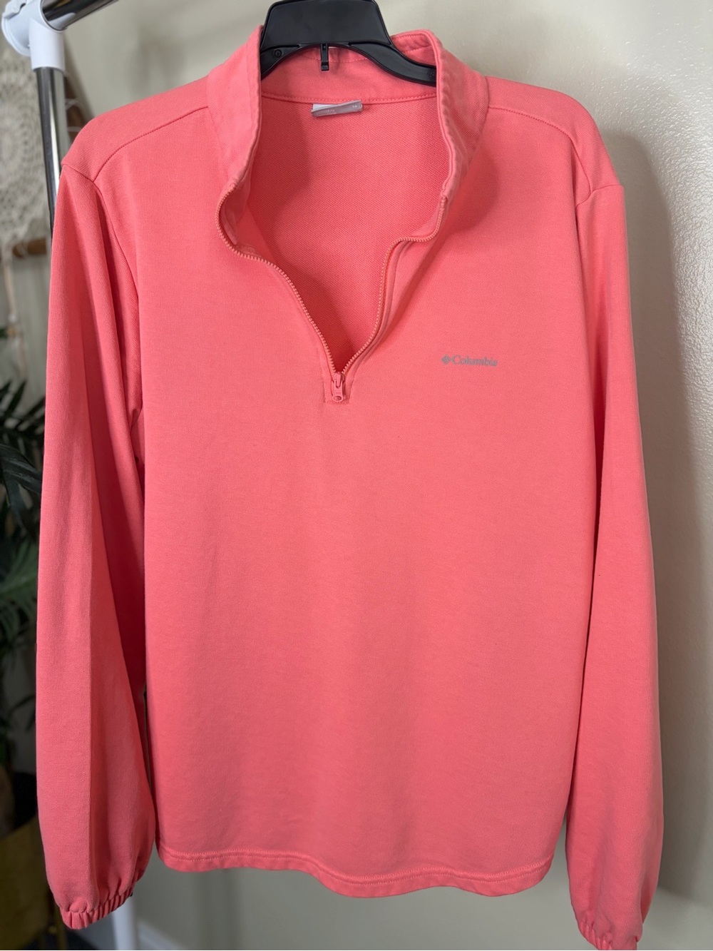 Columbia Women's XL Coral Pink Half Zip Fleece Pullover Outdoor